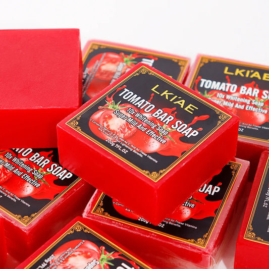 Private Label 10x Whitening Soap Handmade 2-Pack Natural Tomato Cleanse Dark Spot Even Tone Brightening Soap for Instant Glow