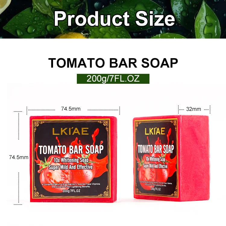 Private Label 10x Whitening Soap Handmade 2-Pack Natural Tomato Cleanse Dark Spot Even Tone Brightening Soap for Instant Glow