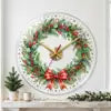 Custom Santa Claus Reindeer Acrylic Wall Clock 10 Christmas Holiday Decor, Transparent Edge, Silent Quartz