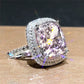 F1519 Women's Cocktail Ring Cushion Cut Lab Created Cubic Zirconia Pave Setting Engagement Fashion Ring
