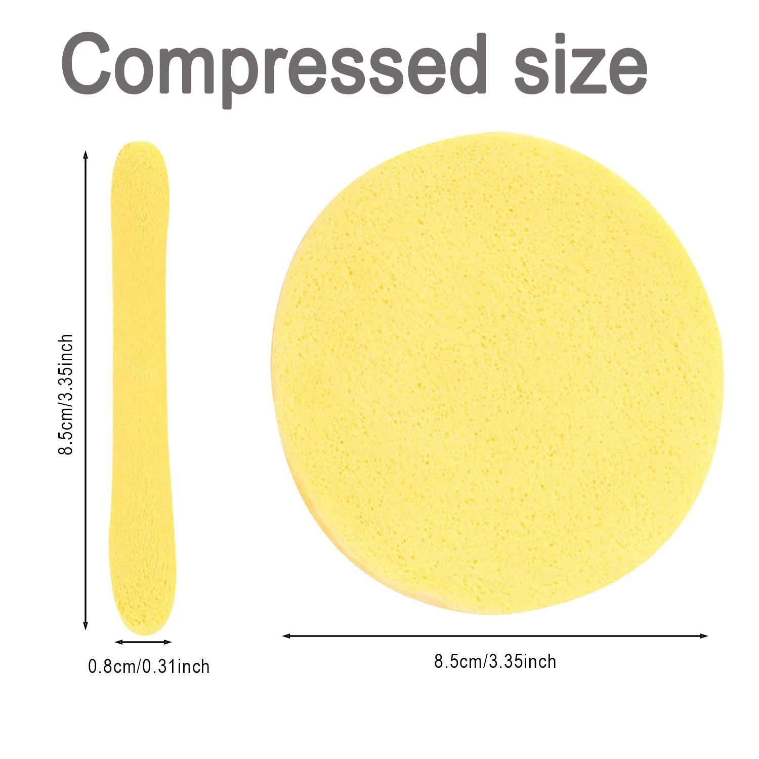 5/10pcs 6/7/8/9cm Face Round Makeup Remover Tool Natural Wood Pulp Sponge Cellulose Compress Cosmetic Puff Facial Cleaning Spong