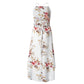 Women Holiday Floral Print Long Dresses Summer Spaghetti Strap Beach Swing Party A Line Dress Sexy Backless Irregular Dress Robe