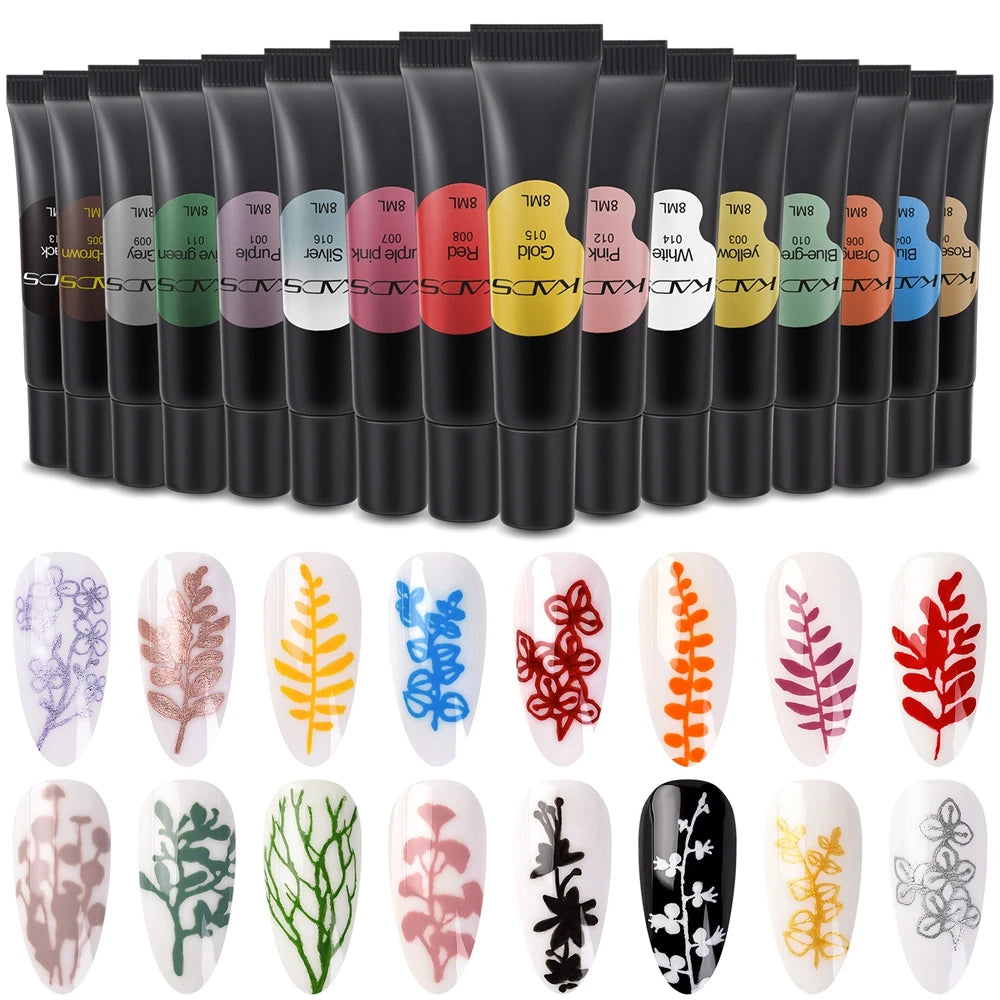Stamping Gel Polish 8ml Gel Paint Nail Polish for Stamping Print Black White UV Gel Vanish for Nail Art Stamp Plate Tool