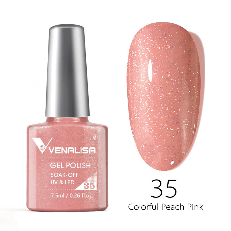 VENALISA Reflective Disco Glitter Full Coverage Super Diamond Sparkle Pigment Gel Nail Polish Soak off UV LED Nail Gel Varnish