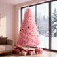 High Quality Artificial Pink Spruce Christmas Trees Auto Open Steel Base Remote Control Eco-Friendly for Indoor Xmas Decoration