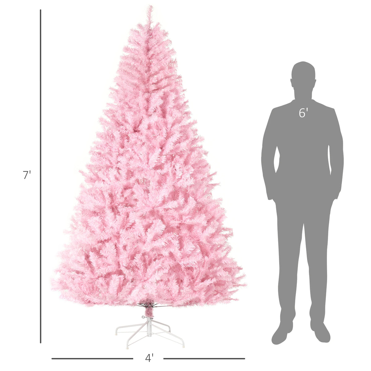 High Quality Artificial Pink Spruce Christmas Trees Auto Open Steel Base Remote Control Eco-Friendly for Indoor Xmas Decoration