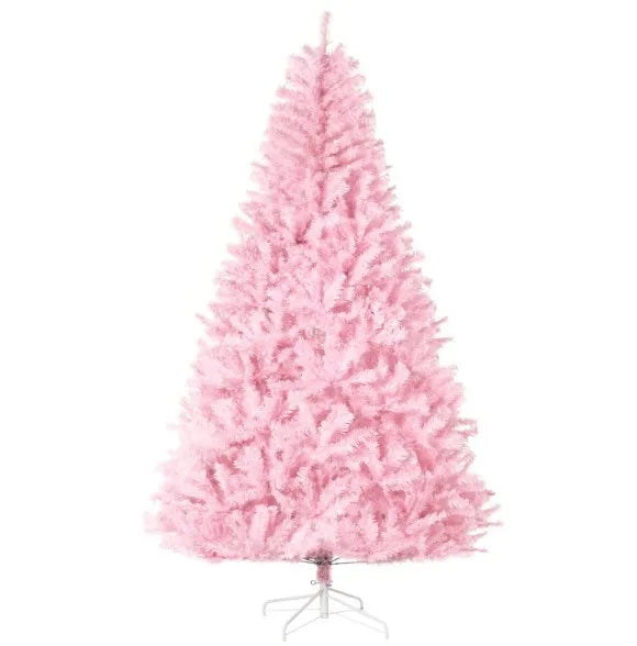 High Quality Artificial Pink Spruce Christmas Trees Auto Open Steel Base Remote Control Eco-Friendly for Indoor Xmas Decoration