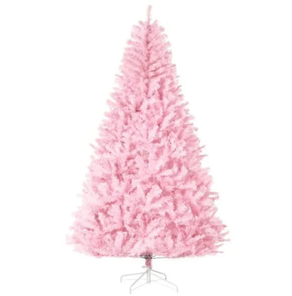 High Quality Artificial Pink Spruce Christmas Trees Auto Open Steel Base Remote Control Eco-Friendly for Indoor Xmas Decoration