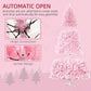 High Quality Artificial Pink Spruce Christmas Trees Auto Open Steel Base Remote Control Eco-Friendly for Indoor Xmas Decoration