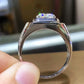 Princess Cut Diamond Ring Men White Gold Tone Side Stone Elegant Engagement Fashion Statement Jewelry Daily Wear Ring
