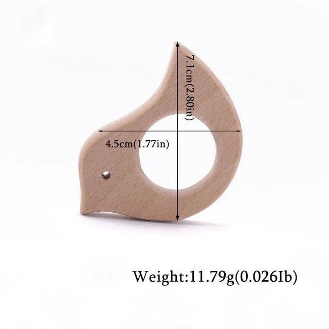 10pc Wooden Teether Animals Beech Teething Grasping Wooden Animal Toy Rodent Baby Teether Pendant DIY  Pacifier Chain Kids Goods