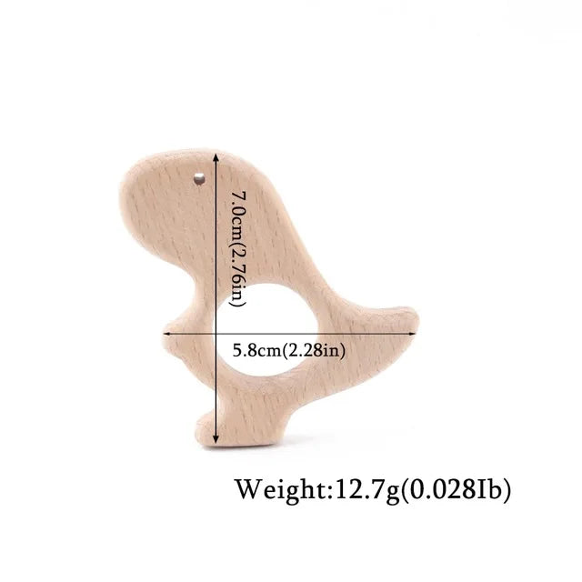 10pc Wooden Teether Animals Beech Teething Grasping Wooden Animal Toy Rodent Baby Teether Pendant DIY  Pacifier Chain Kids Goods