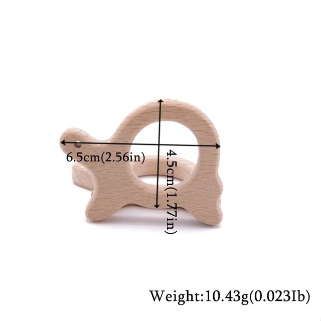 10pc Wooden Teether Animals Beech Teething Grasping Wooden Animal Toy Rodent Baby Teether Pendant DIY  Pacifier Chain Kids Goods
