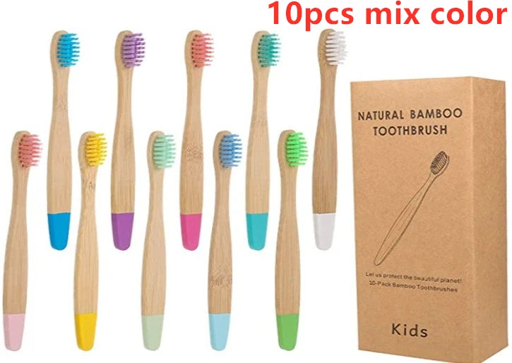 New  Organic Children's Bamboo Toothbrush ten Colors Soft Fibre Bristles Biodegradable Handle Eco Friendly Kids Toothbrushes