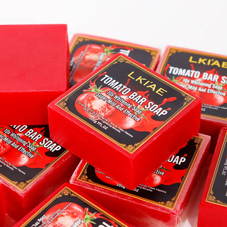 Private Label 10x Whitening Soap Handmade 2-Pack Natural Tomato Cleanse Dark Spot Even Tone Brightening Soap for Instant Glow