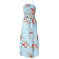 Women Holiday Floral Print Long Dresses Summer Spaghetti Strap Beach Swing Party A Line Dress Sexy Backless Irregular Dress Robe
