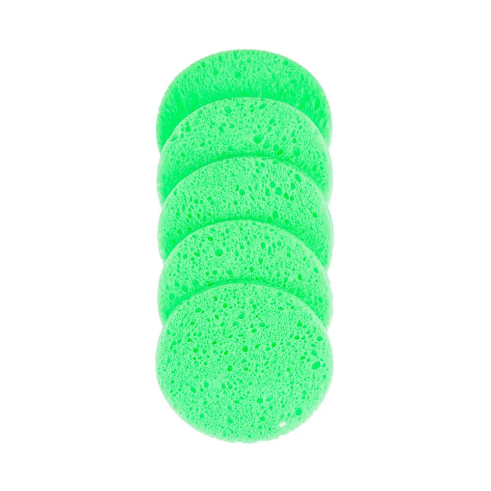 5/10pcs 6/7/8/9cm Face Round Makeup Remover Tool Natural Wood Pulp Sponge Cellulose Compress Cosmetic Puff Facial Cleaning Spong