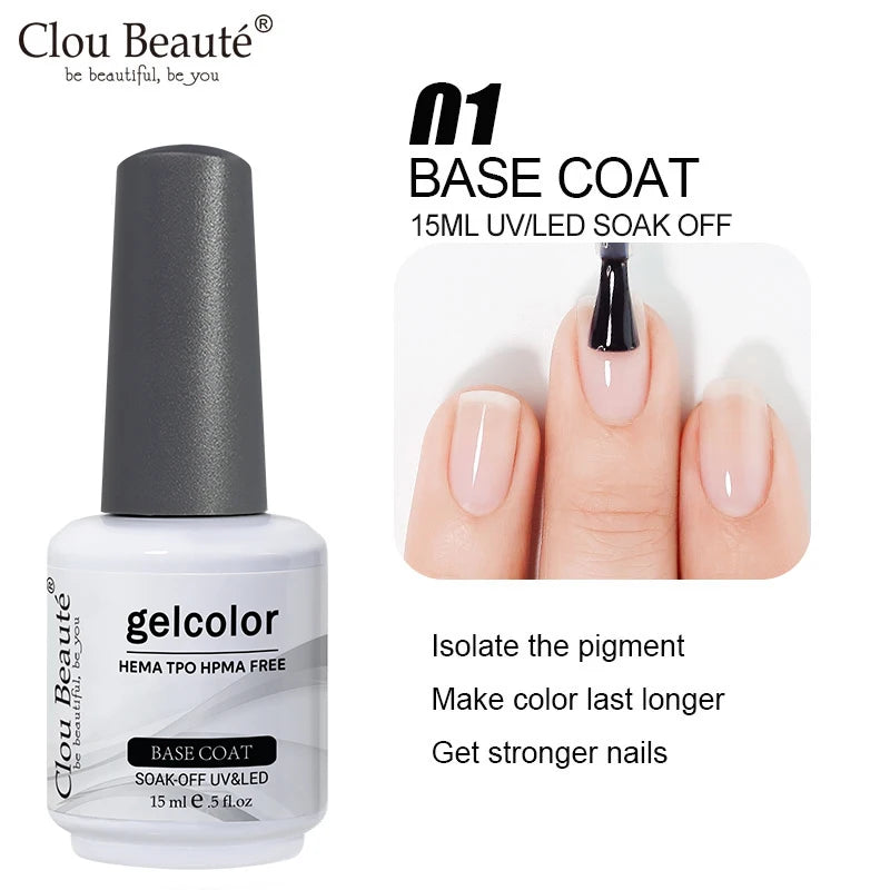 Clou Beaute 15ml HEMA TPO FREE Gel Nail Polish Bright Dark Army Green Gel Lacquer Semi Permanent Art Organic  Nail Gel Varnish