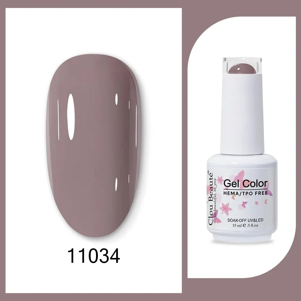 Clou Beaute 15ml HEMA TPO FREE Gel Nail Polish Bright Dark Army Green Gel Lacquer Semi Permanent Art Organic  Nail Gel Varnish