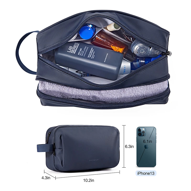 Women's Cosmetic Bag BAGSMART Waterproof Dopp Kit for Travel Lightweight Toiletries Bag for Men Makeup Bag Travel Necessaries