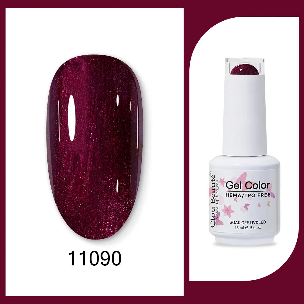 Clou Beaute 15ml HEMA TPO FREE Gel Nail Polish Bright Dark Army Green Gel Lacquer Semi Permanent Art Organic  Nail Gel Varnish