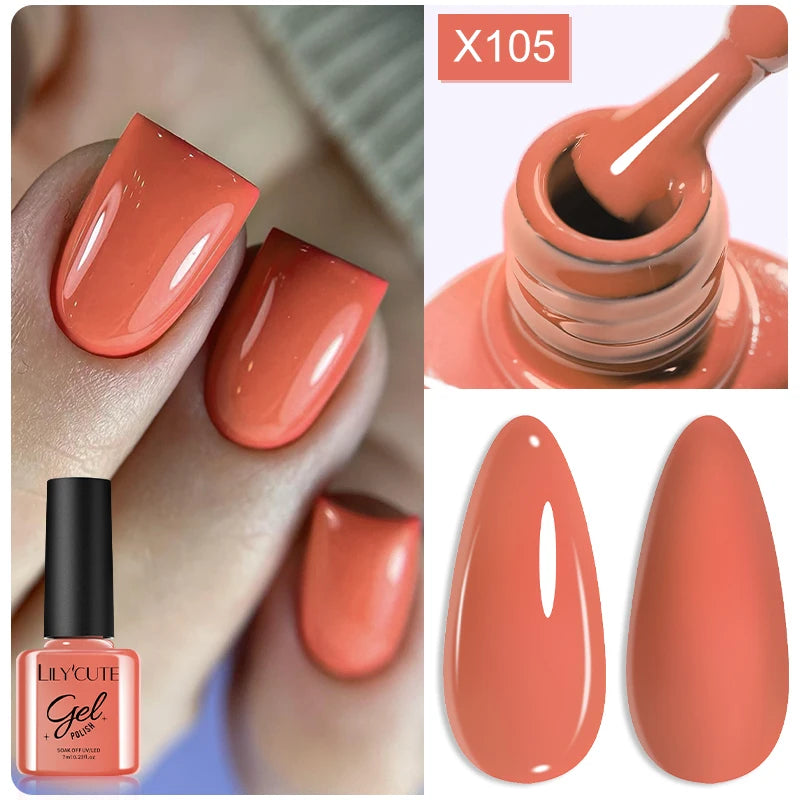 LILYCUTE 7ML Thermal Gel Nail Polish Ultra-thin Temperature Color Changing Gel Polish Semi Permanent UV Gel Nail Art Gel Varnish