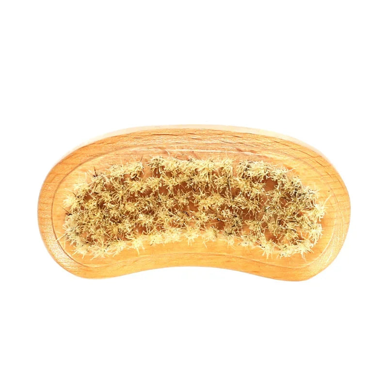 Double Sides Brushes Nail Cleaning Brush with Wooden Handle Natural Bristles Manicure Pedicure Tool Scrubbing Brush
