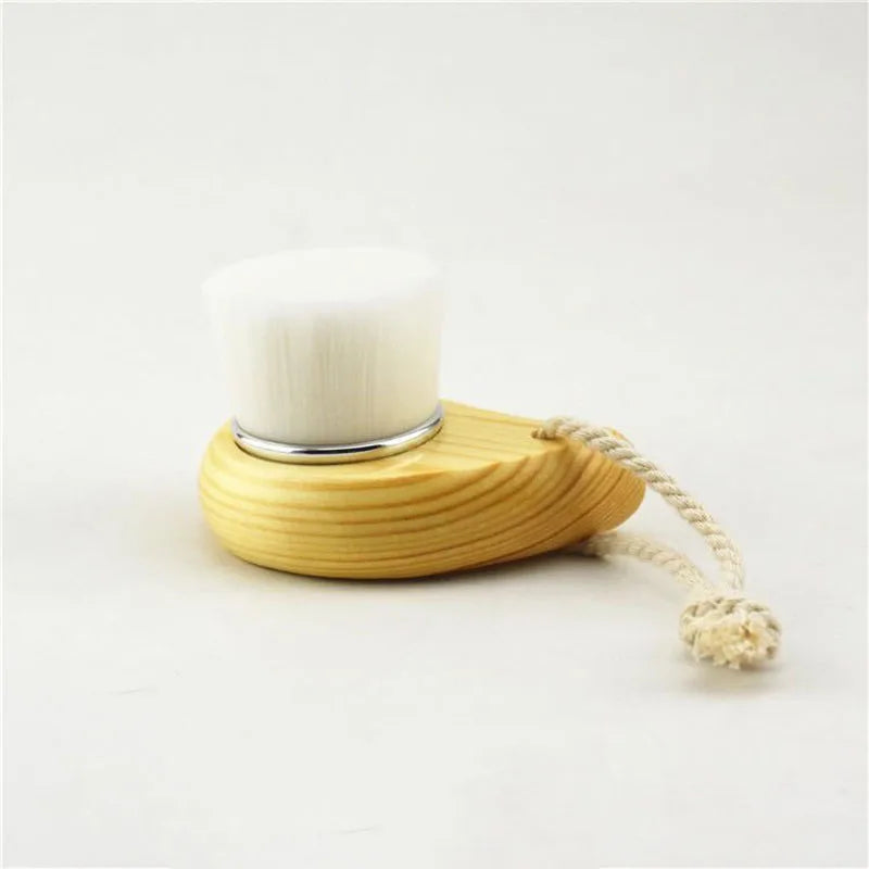 Wood Handle Facial Cleansing Brush Manual Soft Face Massager Skin Pore Clean Brush Face Care Face Brush Cleansing Beauty Tools