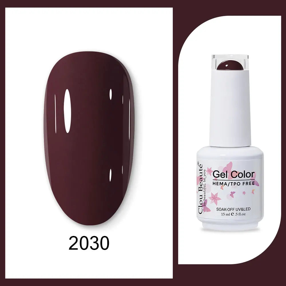 Clou Beaute 15ml HEMA TPO FREE Gel Nail Polish Bright Dark Army Green Gel Lacquer Semi Permanent Art Organic  Nail Gel Varnish