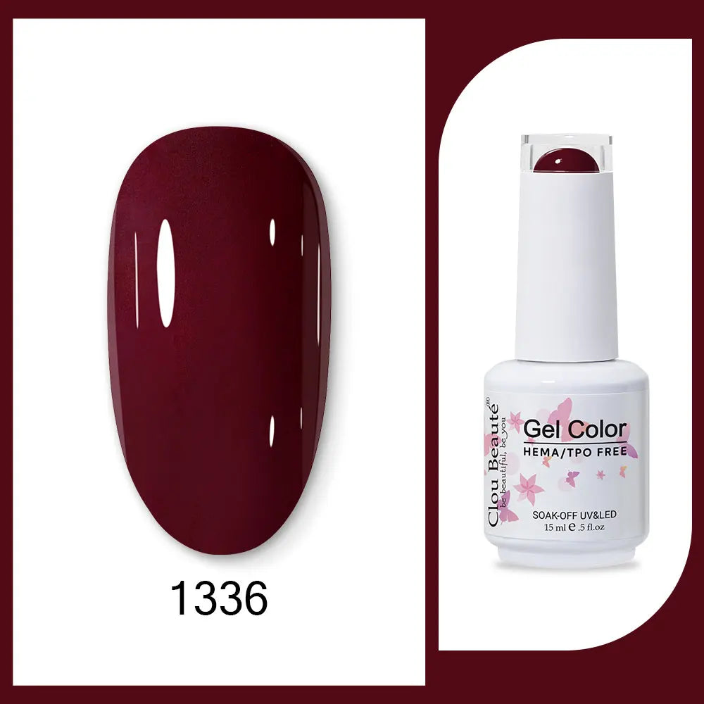 Clou Beaute 15ml HEMA TPO FREE Gel Nail Polish Bright Dark Army Green Gel Lacquer Semi Permanent Art Organic  Nail Gel Varnish