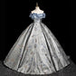Elegant Pink Off-the-Shoulder Ruffle Neck Lolita Ball Gown Jacquard Floral Dress Tea Party Prom Formal Evening Victorian Dress
