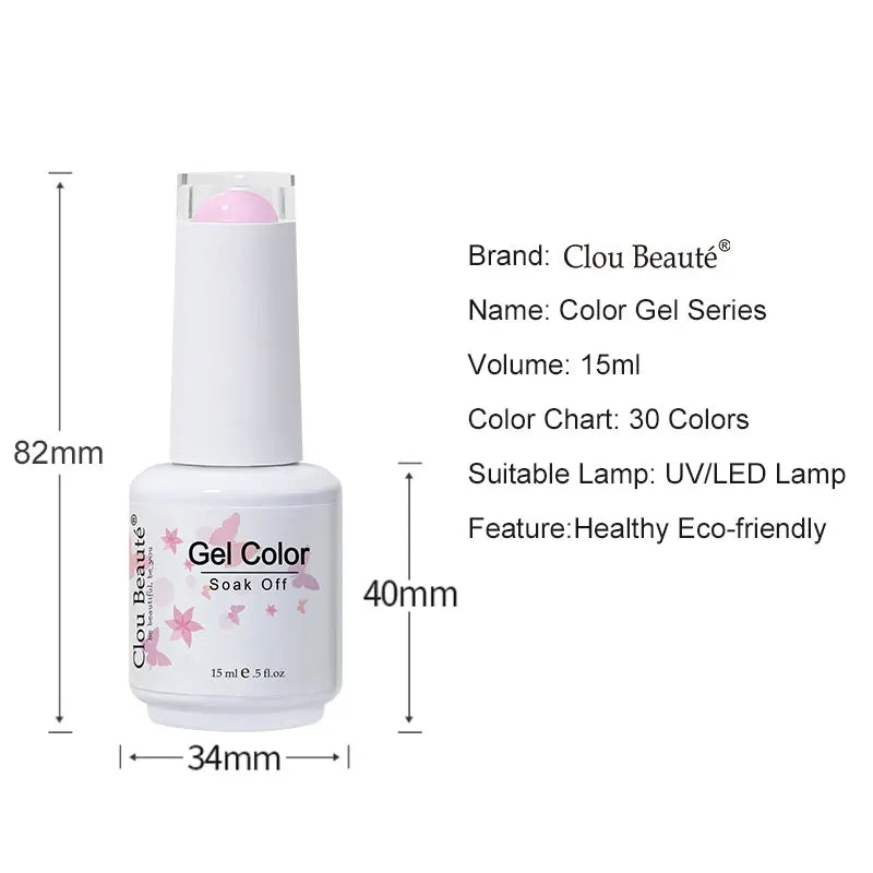 Clou Beaute 15ml HEMA TPO FREE Gel Nail Polish Bright Dark Army Green Gel Lacquer Semi Permanent Art Organic  Nail Gel Varnish