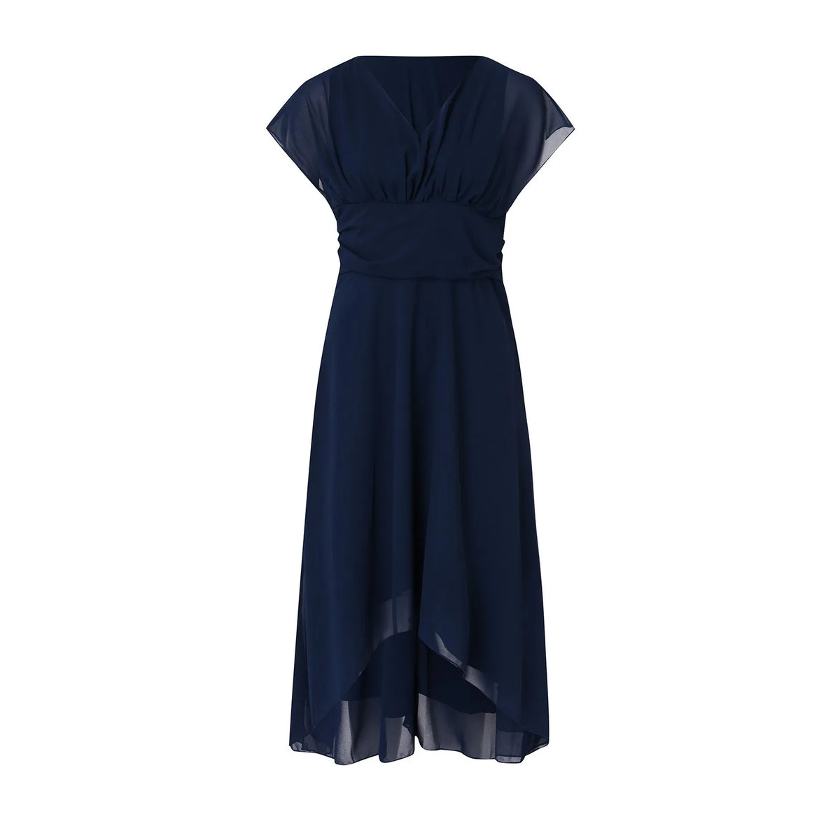 Elegant Women Chiffon Short Sleeve Long Dress V-Neck High Waist A-Line Evening Party Dress Tulle Cocktail Formal Dress Vestidos