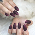 24pcs/set short fake nails for women girls almond ballet nail tips matte red nude brown faux ongles press on acrylic false nail