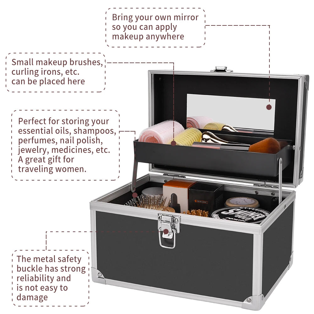 New Small-Scale Large Capacity Make up Case Multi-layer Hairdressing Tool Cosmetics Storage Box Professional Waterproof Supplies