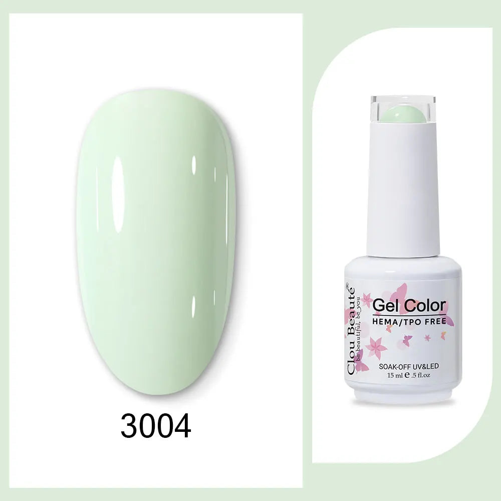 Clou Beaute 15ml HEMA TPO FREE Gel Nail Polish Bright Dark Army Green Gel Lacquer Semi Permanent Art Organic  Nail Gel Varnish