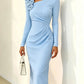 Banquet Dress for Women Elegant Sweet 3D Flower Ruched Bodycon Midi Robe Female Party Prom Vestidos Evening Gown Lady