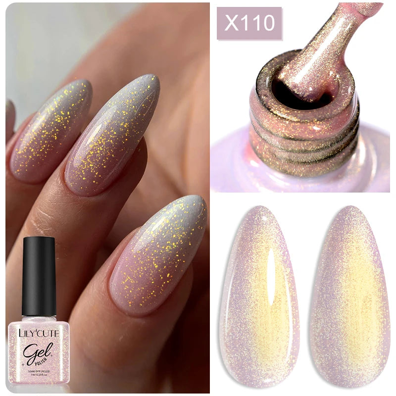 LILYCUTE 7ML Thermal Gel Nail Polish Ultra-thin Temperature Color Changing Gel Polish Semi Permanent UV Gel Nail Art Gel Varnish