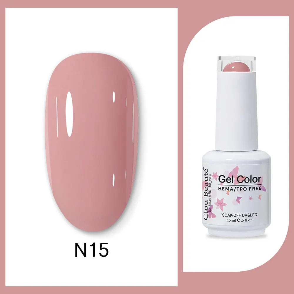 Clou Beaute 15ml HEMA TPO FREE Gel Nail Polish Bright Dark Army Green Gel Lacquer Semi Permanent Art Organic  Nail Gel Varnish