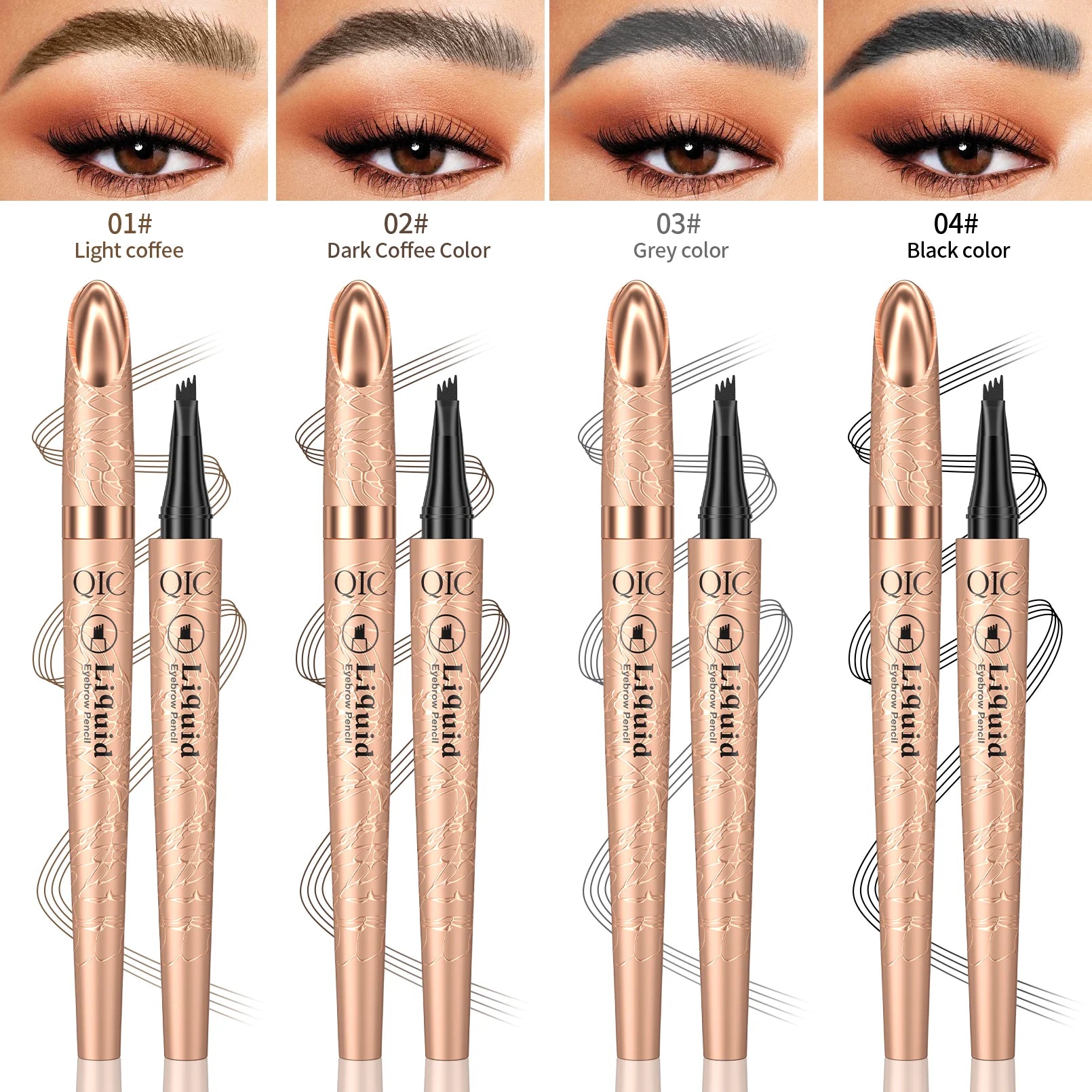 Four-Tip Waterproof Brow Pen