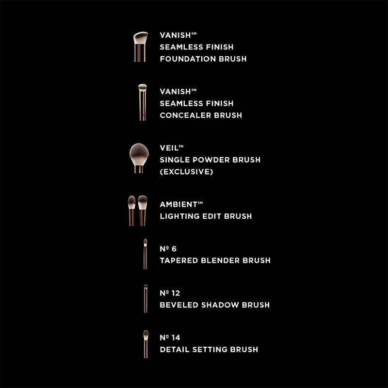 Seven Piece Travel Brushes