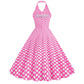 Women'S Elegant Vintage Rockabilly Dress For Women 1950s Style Polka Dot Swing Dress For Retro Parties Costumes Movie Dresses