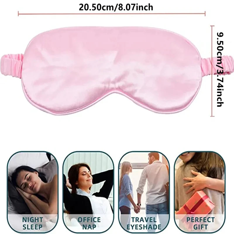 Silk Sleep Mask Soft Eye Masks 100% Blackout Adjustable Strap Zero Eye Pressure Blindfold for Uninterrupted Rest