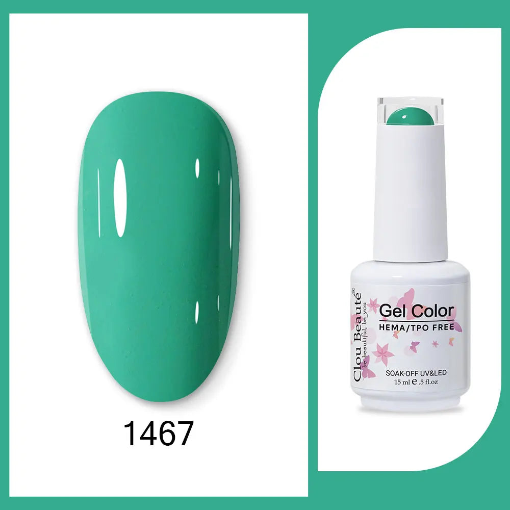 Clou Beaute 15ml HEMA TPO FREE Gel Nail Polish Bright Dark Army Green Gel Lacquer Semi Permanent Art Organic  Nail Gel Varnish