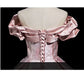 Elegant Pink Off-the-Shoulder Ruffle Neck Lolita Ball Gown Jacquard Floral Dress Tea Party Prom Formal Evening Victorian Dress