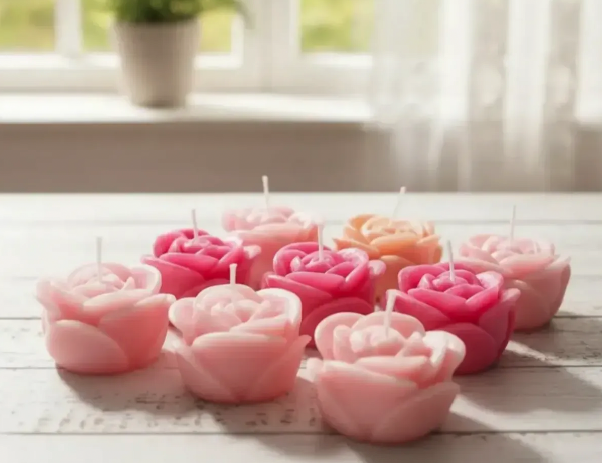 gift box candle scented roses