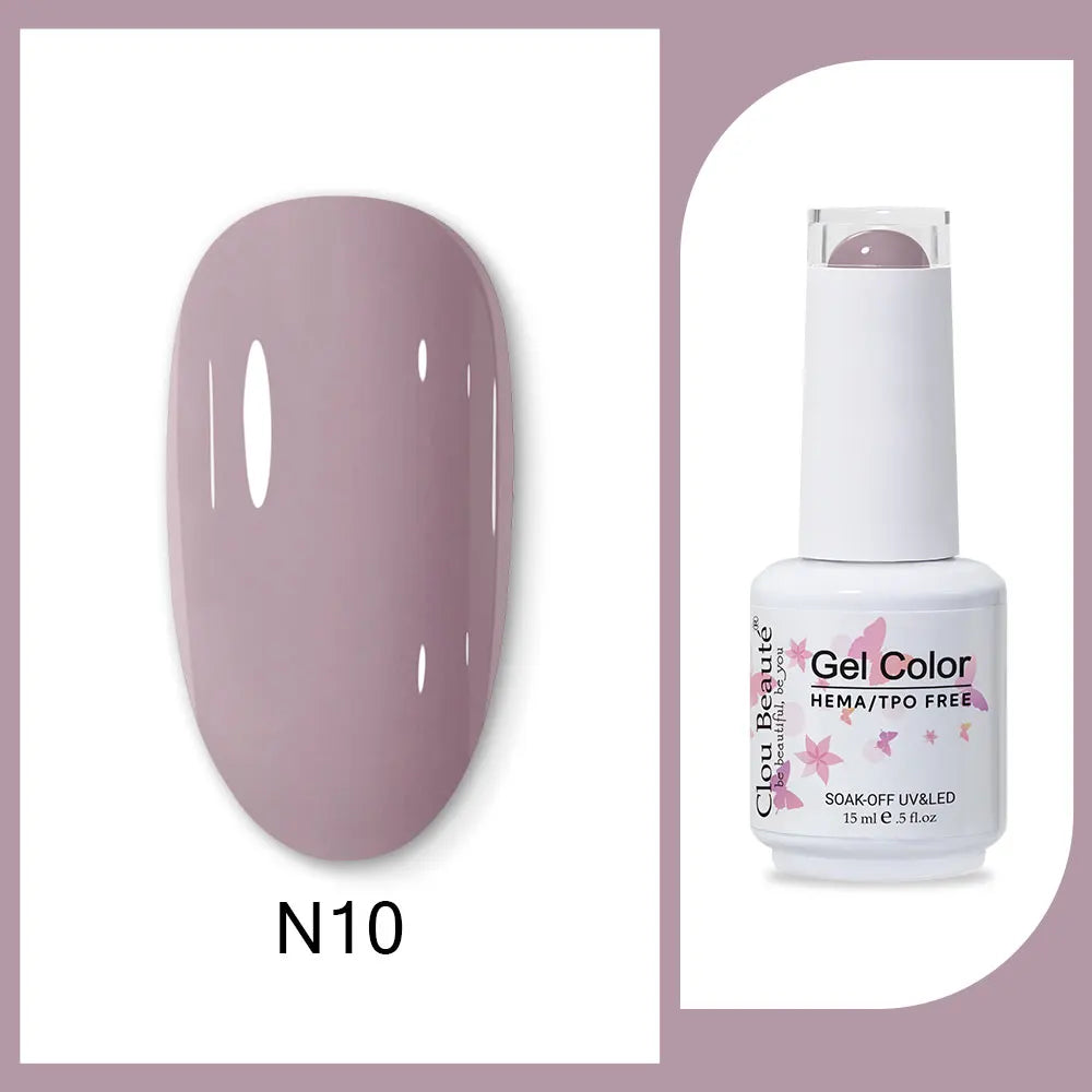 Clou Beaute 15ml HEMA TPO FREE Gel Nail Polish Bright Dark Army Green Gel Lacquer Semi Permanent Art Organic  Nail Gel Varnish